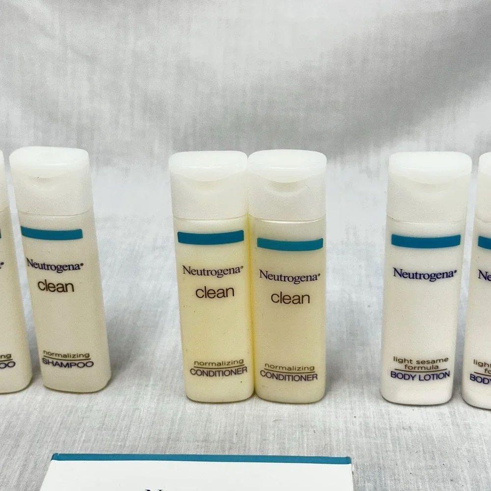 NEUTROGENA CLEAN SHAMPOO AND CONDITIONER Hotel Amenities/Travel size NEW 12 Item